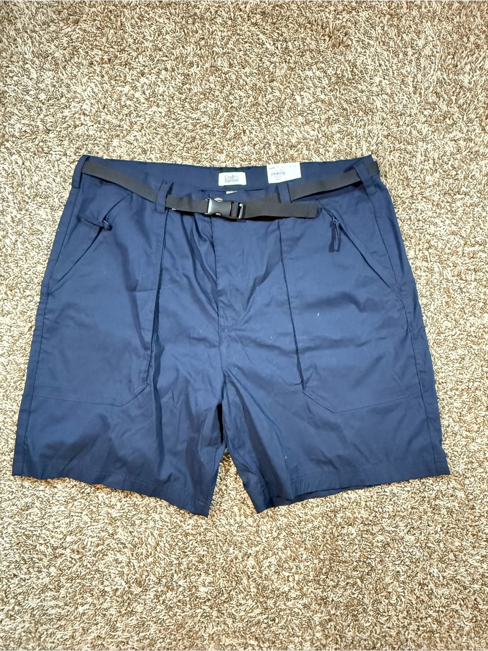 croft & barrow Navy Hybrid Shorts with Black Belt